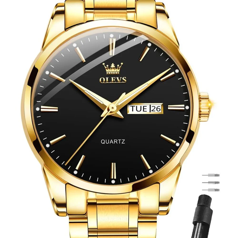 Men's Stainless Steel Date Watch Waterproof Luminous Business Casual